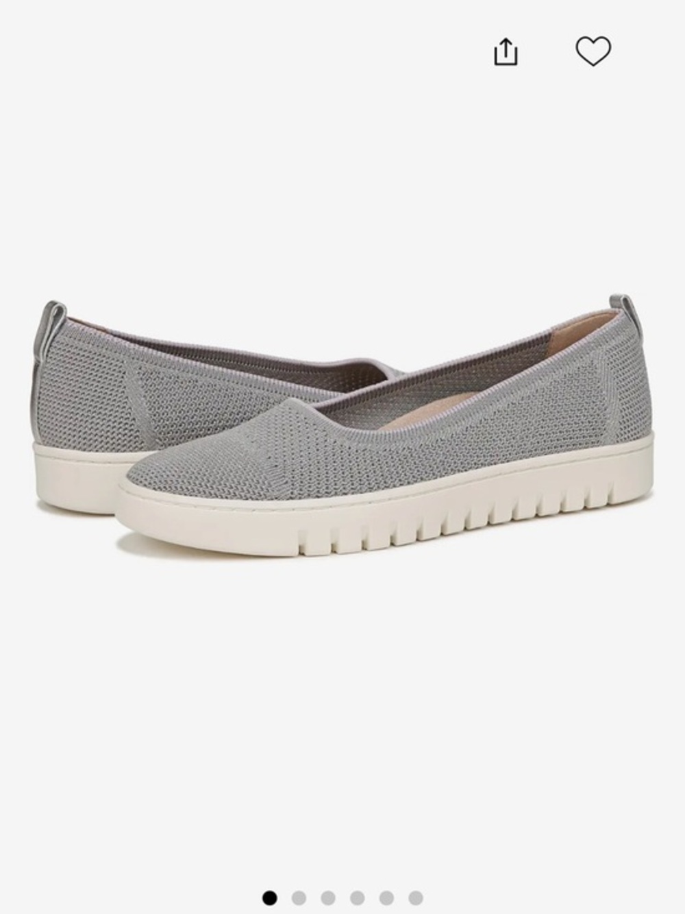 Vionic Uptown Skimmer Knit Slip On Sneakers Flats Silver Grey